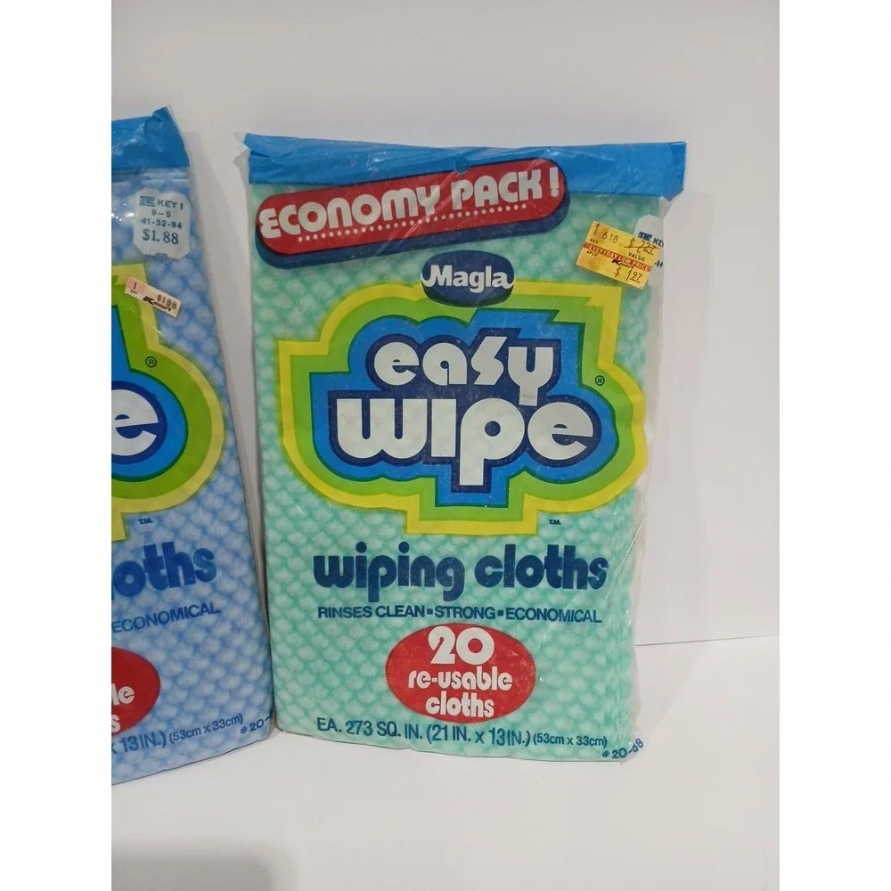 Vintage 80's Magla EASY‎ WIPE Wiping Cloths Rayon Prop Nostalgia Dead stock